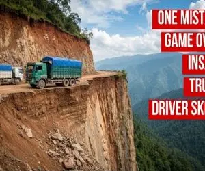 جا به جایی جانکاه؛ راننده کله پوک انقدر با کامیون تا خرتناق بار آفرود کرد به گل نشست