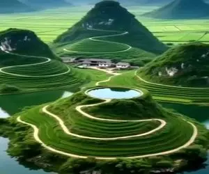 معماری خلاقانه؛ بالا کوه جکوزی ساختن با راه مارپیچ میرسن بهش منظره ی دورش رویاست