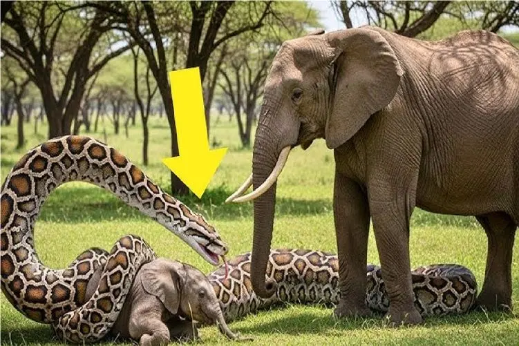 مستند حیات وحش؛ ببر پیتونی که پیچده بود بچه فیل ببلعه جر وا جر کرد