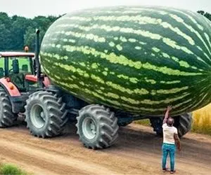 محصولات کشاورزی غول پیکر؛ بزرگترین میوه و سبزیجاتی که تاکنون کشت و با 18 چرخ حمل شده
