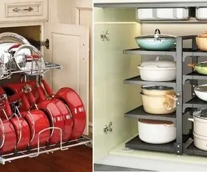 ایده های چیدن قابلمه در کابینت / دیگه وقتشه قابلمه ها رو به بهترین شکل سامون بدی!