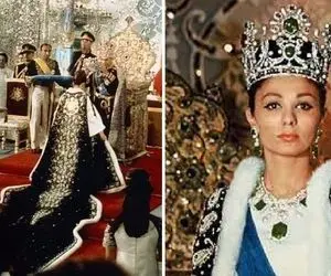 جواهرات باشکوه فرح و خاندان پهلوی؛ وجاهت خیره کننده تاج کیانی و ردای یاقوت شده فرح 