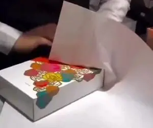 ایده خلاقانه؛ ژاپنیه فقط با یه تیکه چسب کادو پیچ کرد حرفه ای حظ میکنی از حرکت انگشتاش