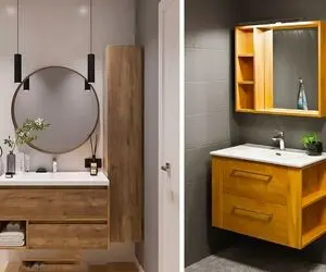 روشویی کابینتی سبکی فوق العاده کارآمد و زیبا / کشو دار و درب دار برای نگهداری لوازم