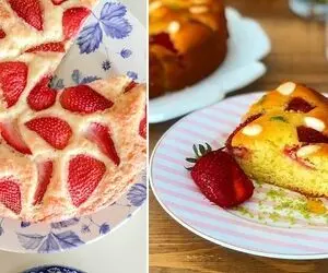 طرز تهیه کیک توت فرنگی / بهترین دستور برای پخت خوش عطرترین کیک بهاری