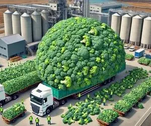 کشاورزی نوین؛ با تجهیزات مدرن چند 1000 هکتار کلم بروکلی کاشتن چند 1000 تن برداشت کردن