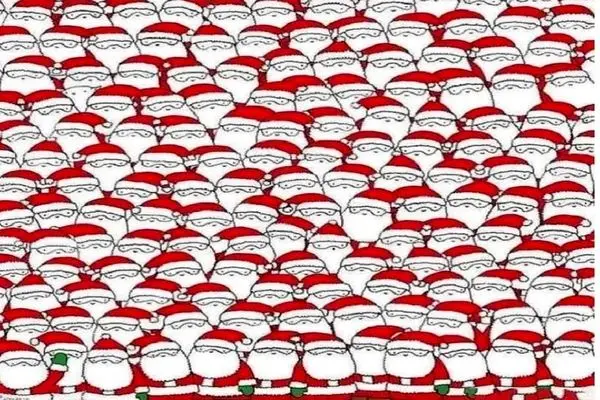 بازی فکری؛ بز استتار کرده بین بابانوئل های پوکر فیس رو 99 درصد آدما نتونستن پیدا کنن