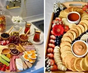 چیدمان میز صبحانه با یه دکوراسیون شیک / چه سینی خوبه و چه خوشمزه جاتی بهتره هم گفتم