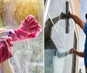 تمیز کردن شیشه های دور از دسترس / با مصیبت از پنجره آویزون میشی آخرم دستت نمیرسه بیا