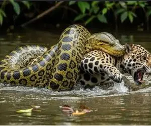 مستند حیات وحش؛ عناد بیدادگرانه پیتون و پلنگ در آب های جاری