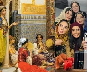 خانومای بازیگر تو حرمسرا؛ همه خوشگلا "سرخاب سفیداب" کرده منتظرن!