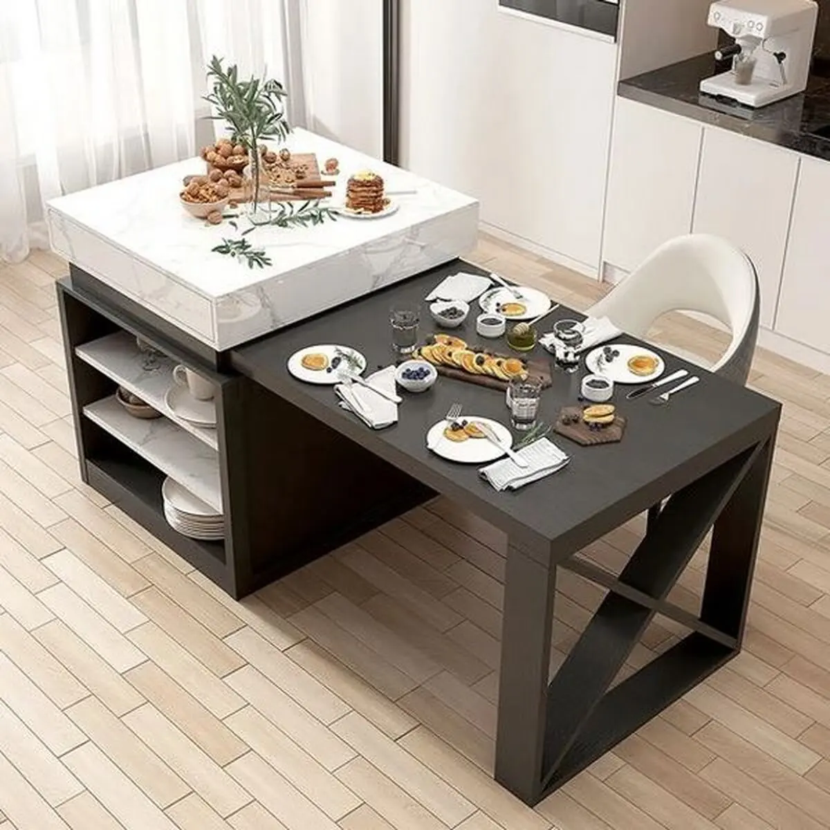 جزیره آشپزخانه با طراحی مینیمالیستی