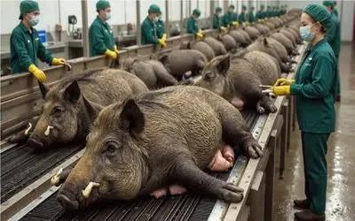 فرآوری گراز؛ گراز وحشی به تله که افتاد مثله میکنن سلفون پیچی عرضه بازار میشه