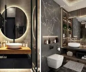 روشویی های مدرن و دارای نمای فوق لوکس /  سبک های جدید با آینه های بزرگ و کارکردی جذاب