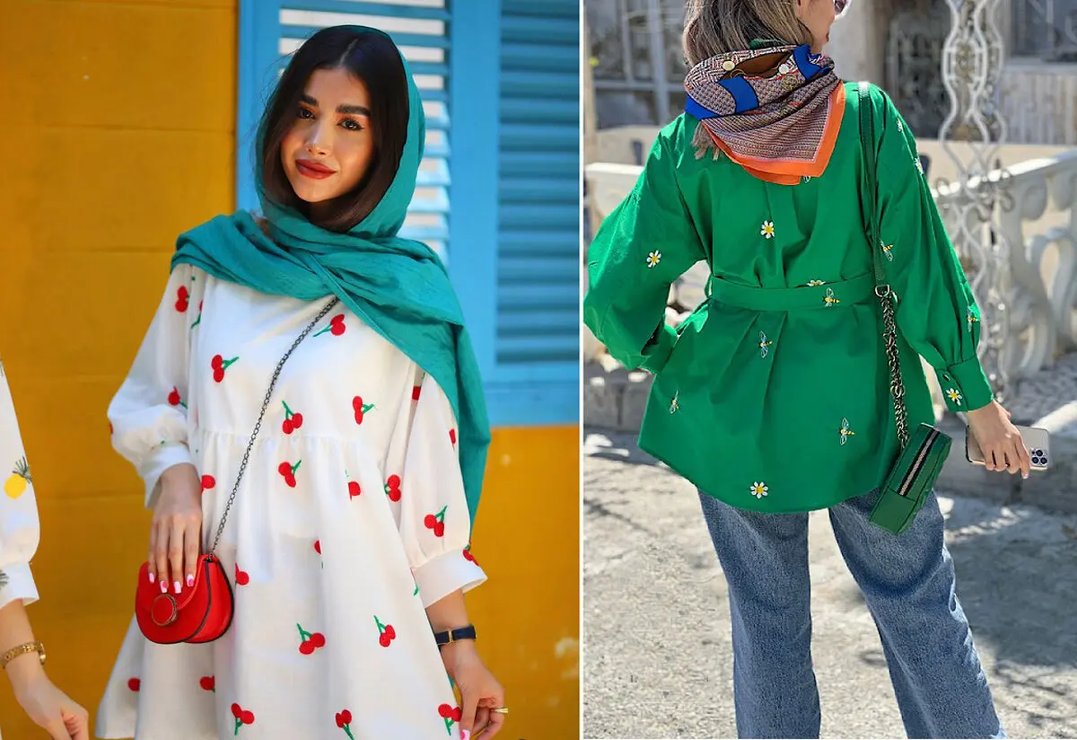 شومیز گلدوزی ترک