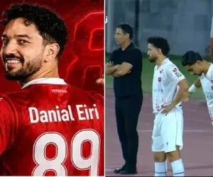 سوتی دانیال ایری بازیکن هزار میلیاردی پرسپولیس در دقیه 90 بازی با تراکتور