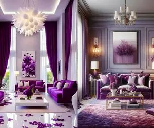 دیزاین مدرن بنفش 1404/ خونه ای لوکس و دلبر با رنگ بنفش پول ساز و اشرافی