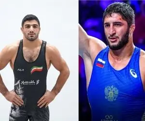 ساعت دقیق کشتی کامران قاسمپور و عبدالرشید سعداله‌یف قهرمانی جهان آلبانی