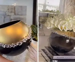 ایده های خلاقانه؛ گلدون مشکی طلایی درست میکنه عین هلو که میتونی همه جا استفاده کنی