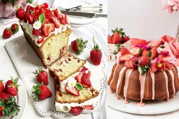 کیک توت فرنگی