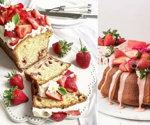 طرز تهیه کیک توت فرنگی با یه سس جذااااب؛ قول میدم یه دل نه صد دل عاشقش شید