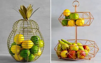 جا میوه ای های فلزی و دکوراتیو مدرن؛ اوج طراحی خلاقانه و به روز مناسب خونه های لوکس