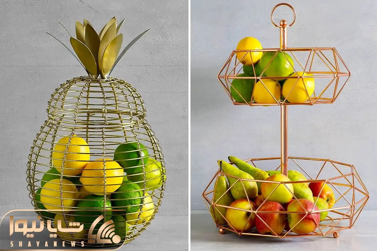 جا میوه ای های فلزی و دکوراتیو مدرن؛ اوج طراحی خلاقانه و به روز مناسب خونه های لوکس