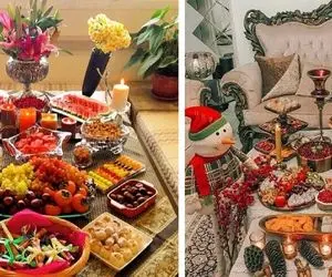 تزیینات زیبا و مدرن ۱۴۰۳ شب یلدا / سلیقه اینه با ایده سفره بچینی کوچیک و بزرگ حظ کنن