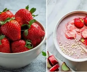 طرز تهیه فرنی توت فرنگی با بستنی و خامه / خوشمزه ترین دسر بهاری رو اینجوری درست کنید