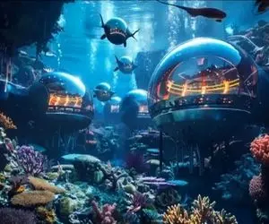 معماری خلاقانه؛ خونه های زیردریایی ساختن صبحا با ویو کوسه ها صبحانه میخورن میرن سرکار