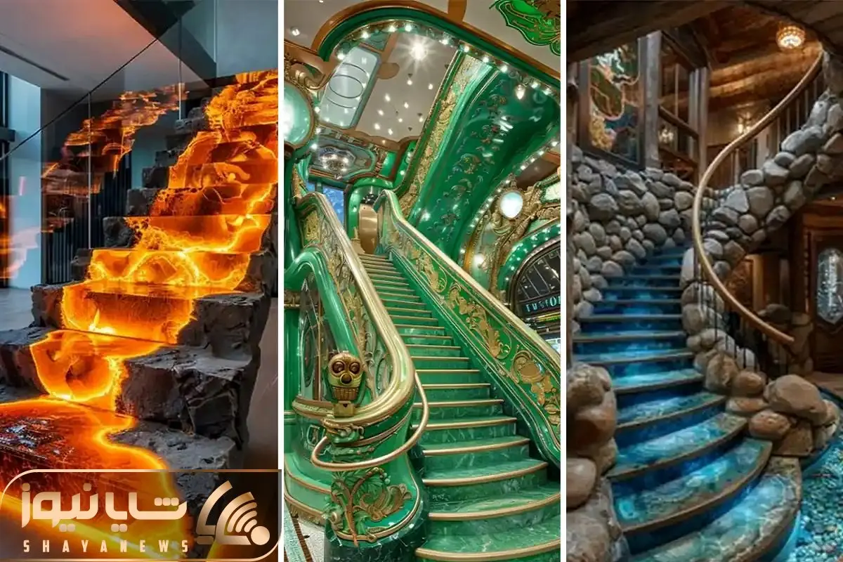 راه پله های رویایی که افراد پولدار در حد گلزار میتونن سراغشون برن؛ ایجاد عمارت شاهانه