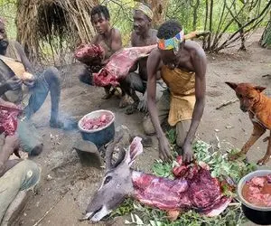 جنگجویان طبیعت؛ بربرهای برهنه با چماق گوزن ناز نازی شکار کردن استخوناشو هم جویدن