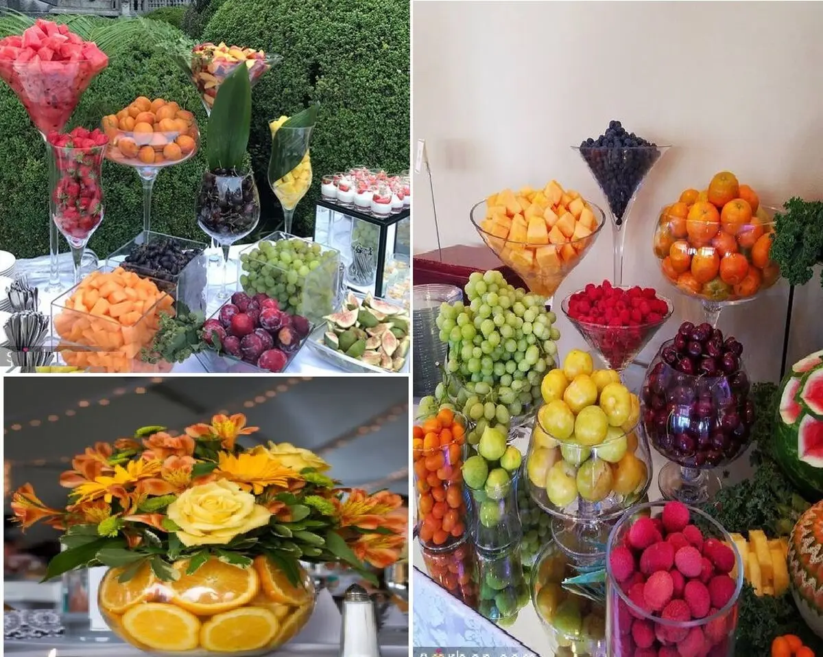 چیدمان میوه در انواع ظروف میوه خوری