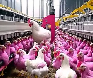 کارخانه حیوانات؛ به خروس خونگی هورمون زدن شد این خوش رنگ و لعاب که کبابی کردن