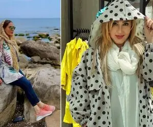 ژست لب دریایی "زهره فکورصبور" با پاهای سفید و بلوری اش! +عکس