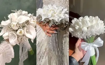 دسته گل های لاکچری و خاص عروس 2025؛ امسال همه دنبال اینا میگردن خیلی ترند شدن