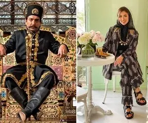 سنگ تموووم رنگیِ بهرام رادان واسه زنش؛ خانوم چه گرون شیک و پیک کرده ولی نامتعارف!