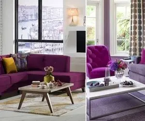 مبل بنفش انتخابی جسورانه برای خاص پسندها؛ با این فرشا خونتو لوکس و اشرافی بچین