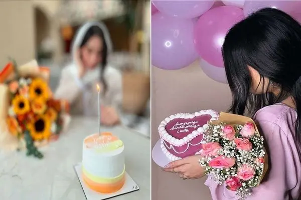 ژست های دلبرونه و دخترونه برای عکس تولد با کیک و گل؛ مخصوص دخترای ملوس و ناز نازی