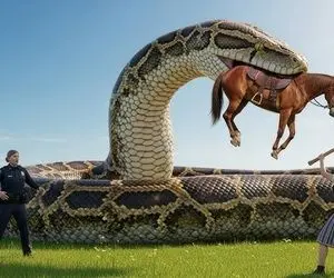 حیات وحش مصنوعی؛ تلاش تیم نجات برای خلاصی اسب بی پناه از نفرین پیون غول آسا	