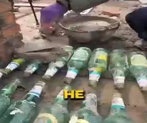 معماری خلاقانه؛ جای آجر با شیشه لیموناد خونه ساخت سیمان مالید ته سمباده زد نماش عالیه