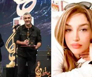 واکنش مامک جمشیدی خواهر پژمان جمشیدی به تندیس حافظ گرفتن برادرش