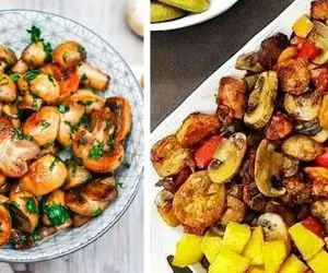 طرز تهیه خوراک قارچ خوشمزه و لذیذ / خیلی سریع و راحت یه شام عالی درست کن