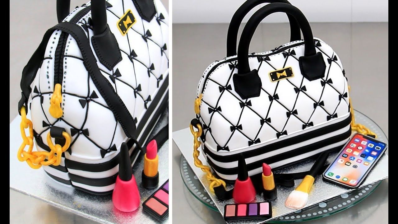 ایده های خلاقانه؛ تزئین کیک تولد به شکل کیف لوازم آرایش یه مدل خاص و جذاب