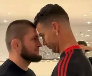 دیدار صمیمانه رونالدو و حبیب با شوخی‌هایی عجیب؛ شاخ به شاخ!