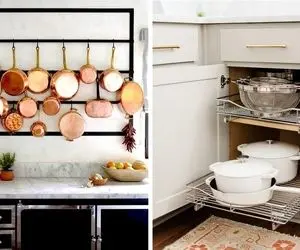 ایده های چیدن قابلمه ها در کابینت / میدونم کلافه ای ولی راهکارای عالی دارم برات