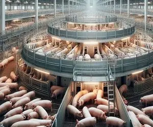 فرآوری خوک؛ خوک های صورتی رو درسته با سیر رنده و ورقه ای میکنه بشه ژامبون