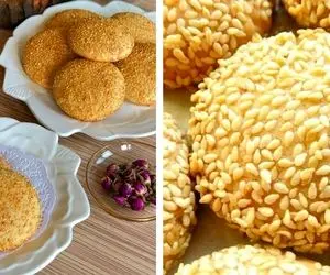 طرز تهیه شیرینی کنجدی / سریع و راحت یه شیرینی مقوی و خوشمزه درست کن