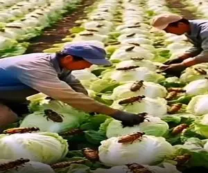 کشاورزی نوین؛ محصولاتشون رو حشرات چندش آور زده با دست جداشون میکنن مور مورت میشه