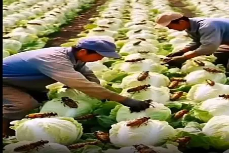 کشاورزی نوین؛ محصولاتشون رو حشرات چندش آور زده با دست جداشون میکنن مور مورت میشه